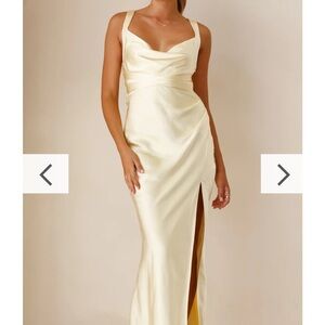 Billy J Zendaya Yellow Satin Maxi